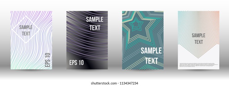 A modern cover design template. A set of modern abstract covers. Creative backgrounds from abstract gradient lines to create a trendy background for a banner, poster, booklet. Vector.