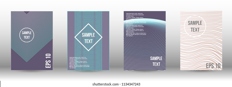 A modern cover design template. A set of modern abstract covers. Creative backgrounds from abstract gradient lines to create a trendy background for a banner, poster, booklet. Vector.