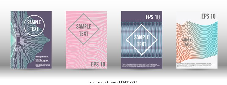 A modern cover design template. A set of modern abstract covers. Creative backgrounds from abstract gradient lines to create a trendy background for a banner, poster, booklet. Vector.