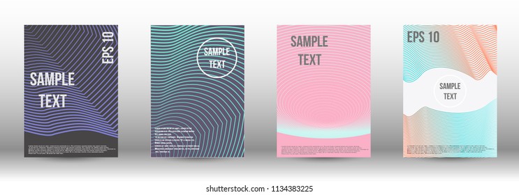 A modern cover design template. A set of modern abstract covers. Creative backgrounds from abstract gradient lines to create a trendy background for a banner, poster, booklet. Vector.