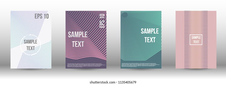 A modern cover design template. A set of modern abstract covers. Creative backgrounds from abstract gradient lines to create a trendy background for a banner, poster, booklet. Vector.