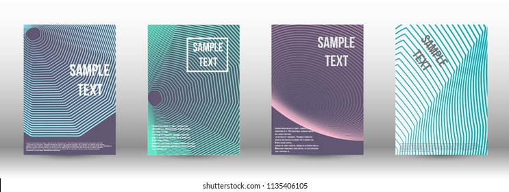 A modern cover design template. A set of modern abstract covers. Creative backgrounds from abstract gradient lines to create a trendy background for a banner, poster, booklet. Vector.
