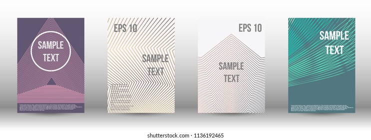A modern cover design template. A set of modern abstract covers. Creative backgrounds from abstract gradient lines to create a trendy background for a banner, poster, booklet. Vector.