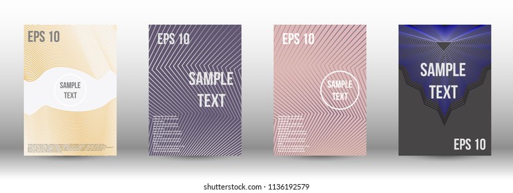 A modern cover design template. A set of modern abstract covers. Creative backgrounds from abstract gradient lines to create a trendy background for a banner, poster, booklet. Vector.