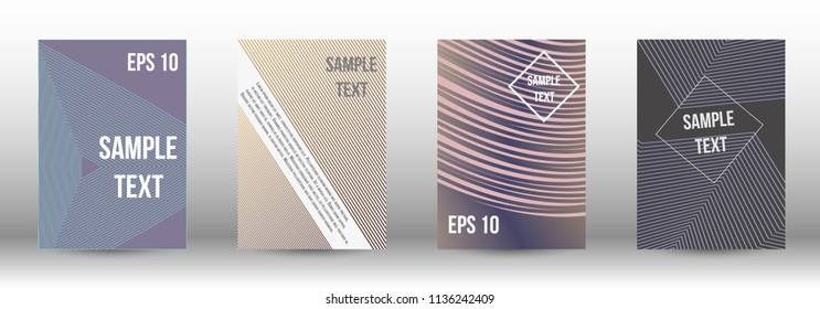 A modern cover design template. A set of modern abstract covers. Creative backgrounds from abstract gradient lines to create a trendy background for a banner, poster, booklet. Vector.