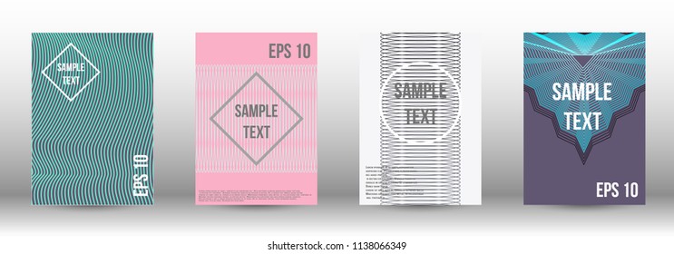 A modern cover design template. A set of modern abstract covers. Creative backgrounds from abstract gradient lines to create a trendy background for a banner, poster, booklet. Vector.