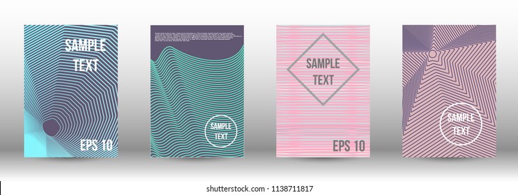 A modern cover design template. A set of modern abstract covers. Creative backgrounds from abstract gradient lines to create a trendy background for a banner, poster, booklet. Vector.