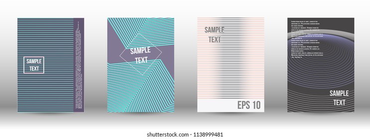 A modern cover design template. A set of modern abstract covers. Creative backgrounds from abstract gradient lines to create a trendy background for a banner, poster, booklet. Vector.