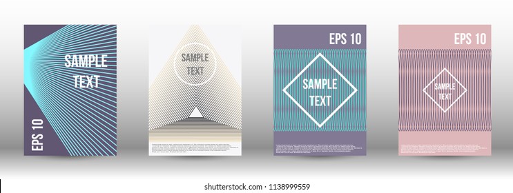 A modern cover design template. A set of modern abstract covers. Creative backgrounds from abstract gradient lines to create a trendy background for a banner, poster, booklet. Vector.