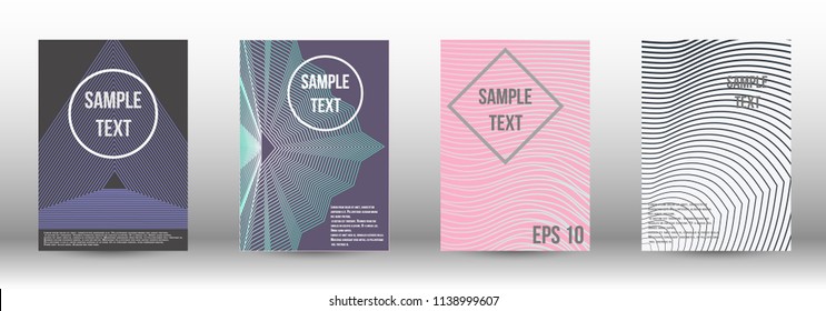 A modern cover design template. A set of modern abstract covers. Creative backgrounds from abstract gradient lines to create a trendy background for a banner, poster, booklet. Vector.