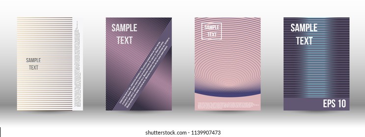 A modern cover design template. A set of modern abstract covers. Creative backgrounds from abstract gradient lines to create a trendy background for a banner, poster, booklet. Vector.