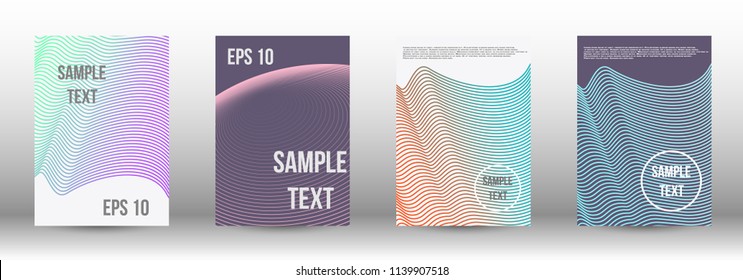A modern cover design template. A set of modern abstract covers. Creative backgrounds from abstract gradient lines to create a trendy background for a banner, poster, booklet. Vector.