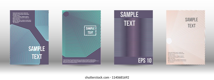 A modern cover design template. A set of modern abstract covers. Creative backgrounds from abstract gradient lines to create a trendy background for a banner, poster, booklet. Vector.
