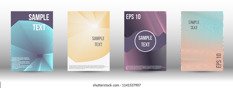 A modern cover design template. A set of modern abstract covers. Creative backgrounds from abstract gradient lines to create a trendy background for a banner, poster, booklet. Vector.