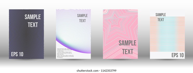 A modern cover design template. A set of modern abstract covers. Creative backgrounds from abstract gradient lines to create a trendy background for a banner, poster, booklet. Vector.
