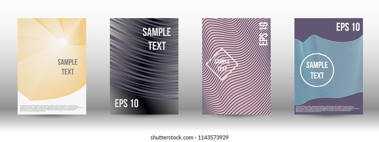 A modern cover design template. A set of modern abstract covers. Creative backgrounds from abstract gradient lines to create a trendy background for a banner, poster, booklet. Vector.