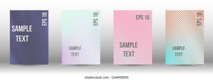 A modern cover design template. A set of modern abstract covers. Creative backgrounds from abstract gradient lines to create a trendy background for a banner, poster, booklet. Vector.
