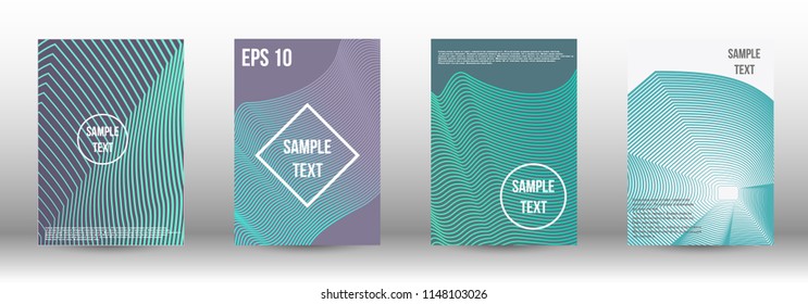 A modern cover design template. A set of modern abstract covers. Creative backgrounds from abstract gradient lines to create a trendy background for a banner, poster, booklet. Vector.