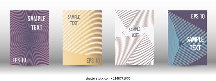 A modern cover design template. A set of modern abstract covers. Creative backgrounds from abstract gradient lines to create a trendy background for a banner, poster, booklet. Vector.