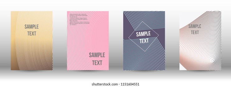 A modern cover design template. A set of modern abstract covers. Creative backgrounds from abstract gradient lines to create a trendy background for a banner, poster, booklet. Vector.