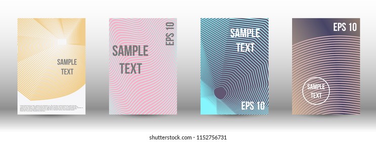 A modern cover design template. A set of modern abstract covers. Creative backgrounds from abstract gradient lines to create a trendy background for a banner, poster, booklet. Vector.