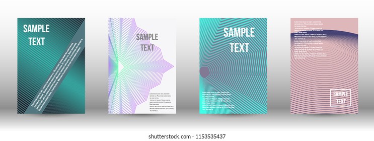 A modern cover design template. A set of modern abstract covers. Creative backgrounds from abstract gradient lines to create a trendy background for a banner, poster, booklet. Vector.