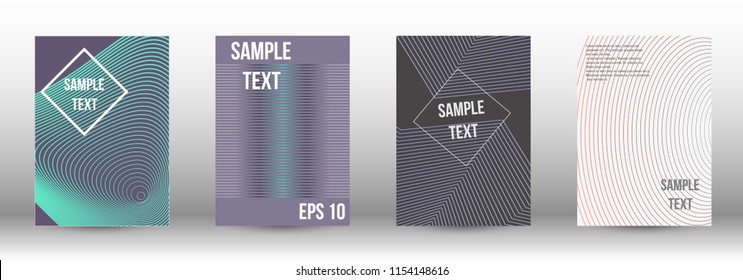 A modern cover design template. A set of modern abstract covers. Creative backgrounds from abstract gradient lines to create a trendy background for a banner, poster, booklet. Vector.