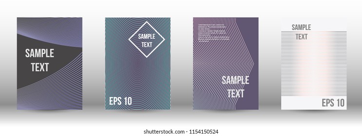 A modern cover design template. A set of modern abstract covers. Creative backgrounds from abstract gradient lines to create a trendy background for a banner, poster, booklet. Vector.