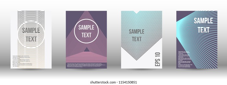 A modern cover design template. A set of modern abstract covers. Creative backgrounds from abstract gradient lines to create a trendy background for a banner, poster, booklet. Vector.