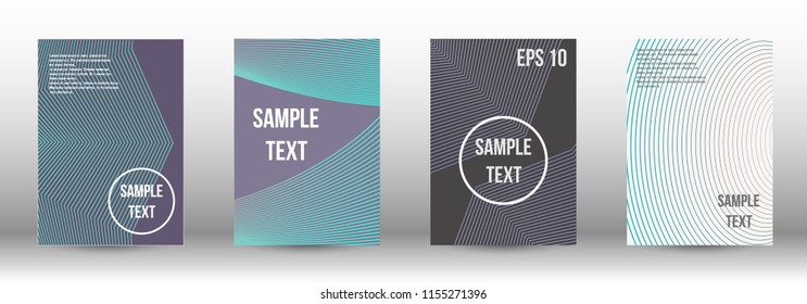 A modern cover design template. A set of modern abstract covers. Creative backgrounds from abstract gradient lines to create a trendy background for a banner, poster, booklet. Vector.