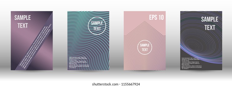 A modern cover design template. A set of modern abstract covers. Creative backgrounds from abstract gradient lines to create a trendy background for a banner, poster, booklet. Vector.