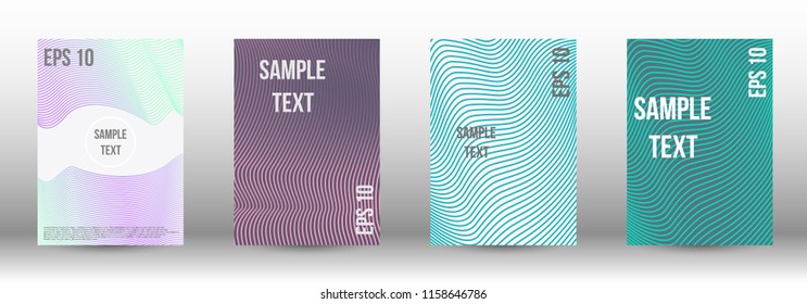A modern cover design template. A set of modern abstract covers. Creative backgrounds from abstract gradient lines to create a trendy background for a banner, poster, booklet. Vector.