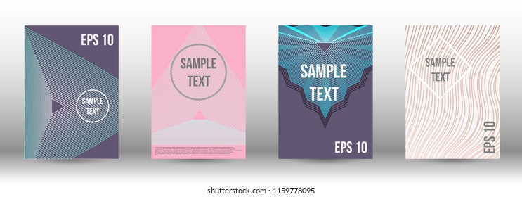 A modern cover design template. A set of modern abstract covers. Creative backgrounds from abstract gradient lines to create a trendy background for a banner, poster, booklet. Vector.