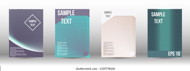 A modern cover design template. A set of modern abstract covers. Creative backgrounds from abstract gradient lines to create a trendy background for a banner, poster, booklet. Vector.