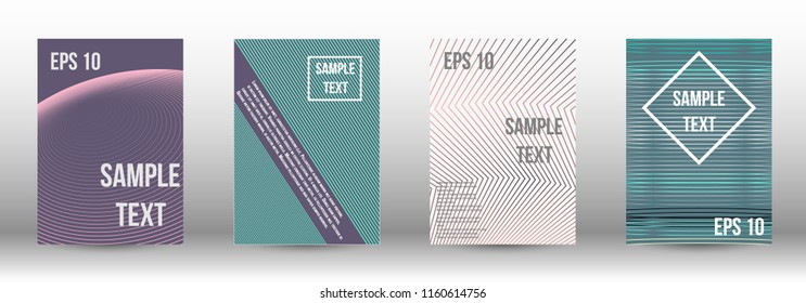 A modern cover design template. A set of modern abstract covers. Creative backgrounds from abstract gradient lines to create a trendy background for a banner, poster, booklet. Vector.