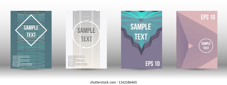 A modern cover design template. A set of modern abstract covers. Creative backgrounds from abstract gradient lines to create a trendy background for a banner, poster, booklet. Vector.