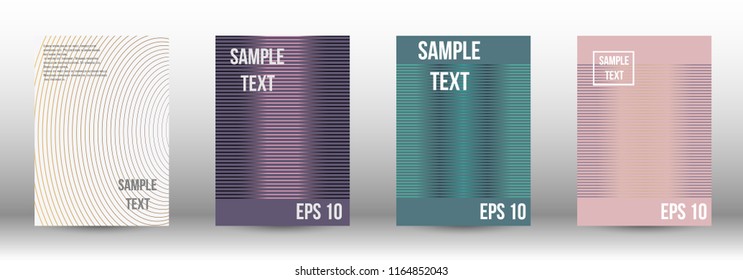 A modern cover design template. A set of modern abstract covers. Creative backgrounds from abstract gradient lines to create a trendy background for a banner, poster, booklet. Vector.