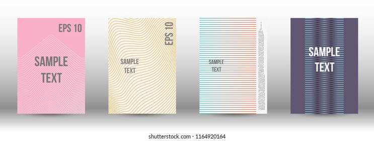 A modern cover design template. A set of modern abstract covers. Creative backgrounds from abstract gradient lines to create a trendy background for a banner, poster, booklet. Vector.