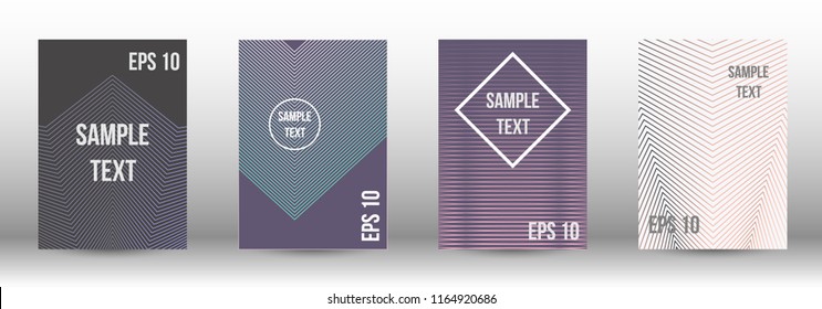 A modern cover design template. A set of modern abstract covers. Creative backgrounds from abstract gradient lines to create a trendy background for a banner, poster, booklet. Vector.