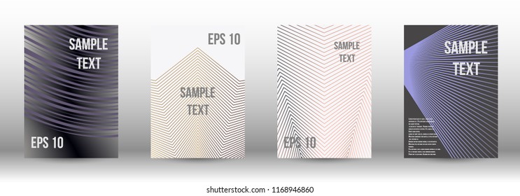 A modern cover design template. A set of modern abstract covers. Creative backgrounds from abstract gradient lines to create a trendy background for a banner, poster, booklet. Vector.