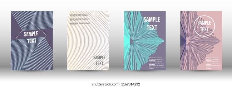 A modern cover design template. A set of modern abstract covers. Creative backgrounds from abstract gradient lines to create a trendy background for a banner, poster, booklet. Vector.