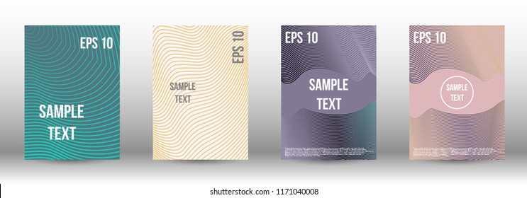 A modern cover design template. A set of modern abstract covers. Creative backgrounds from abstract gradient lines to create a trendy background for a banner, poster, booklet. Vector.
