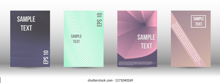 A modern cover design template. A set of modern abstract covers. Creative backgrounds from abstract gradient lines to create a trendy background for a banner, poster, booklet. Vector.
