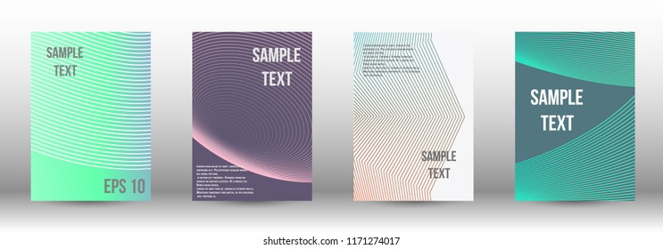 A modern cover design template. A set of modern abstract covers. Creative backgrounds from abstract gradient lines to create a trendy background for a banner, poster, booklet. Vector.