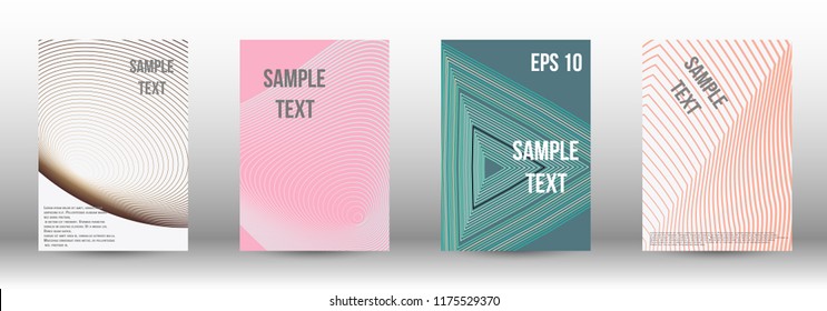 A modern cover design template. A set of modern abstract covers. Creative backgrounds from abstract gradient lines to create a trendy background for a banner, poster, booklet. Vector.