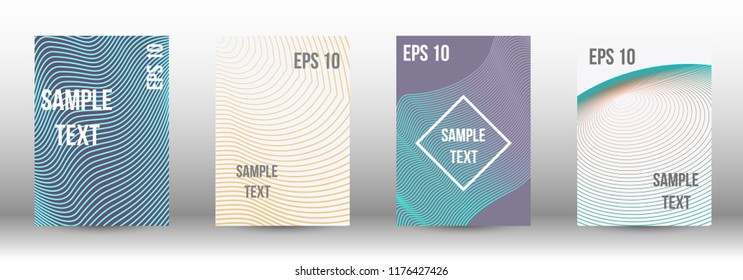 A modern cover design template. A set of modern abstract covers. Creative backgrounds from abstract gradient lines to create a trendy background for a banner, poster, booklet. Vector.