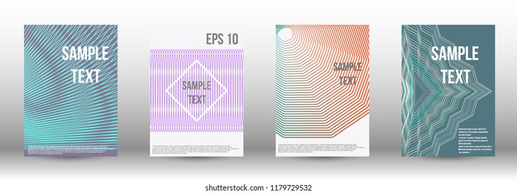 A modern cover design template. A set of modern abstract covers. Creative backgrounds from abstract gradient lines to create a trendy background for a banner, poster, booklet. Vector.