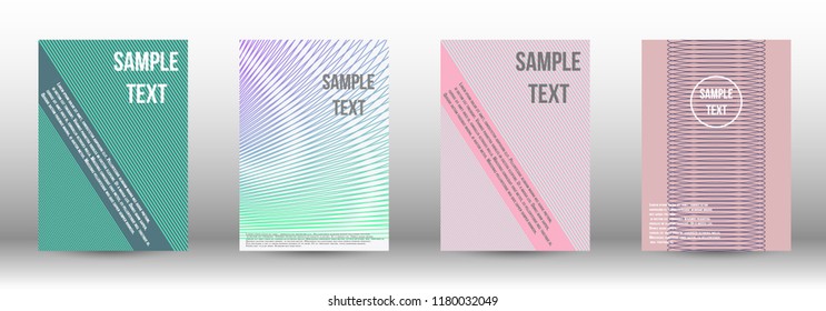 A modern cover design template. A set of modern abstract covers. Creative backgrounds from abstract gradient lines to create a trendy background for a banner, poster, booklet. Vector.