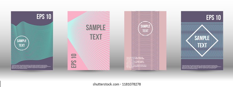 A modern cover design template. A set of modern abstract covers. Creative backgrounds from abstract gradient lines to create a trendy background for a banner, poster, booklet. Vector.