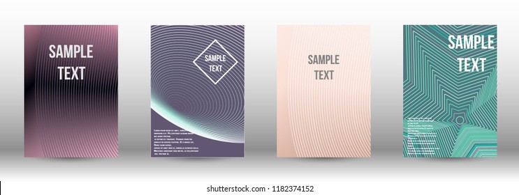 A modern cover design template. A set of modern abstract covers. Creative backgrounds from abstract gradient lines to create a trendy background for a banner, poster, booklet. Vector.